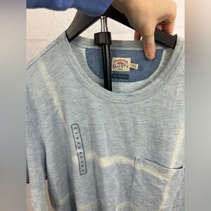 NWOT Faherty Indigo Dyed Short Sleeve Shirt Size XL